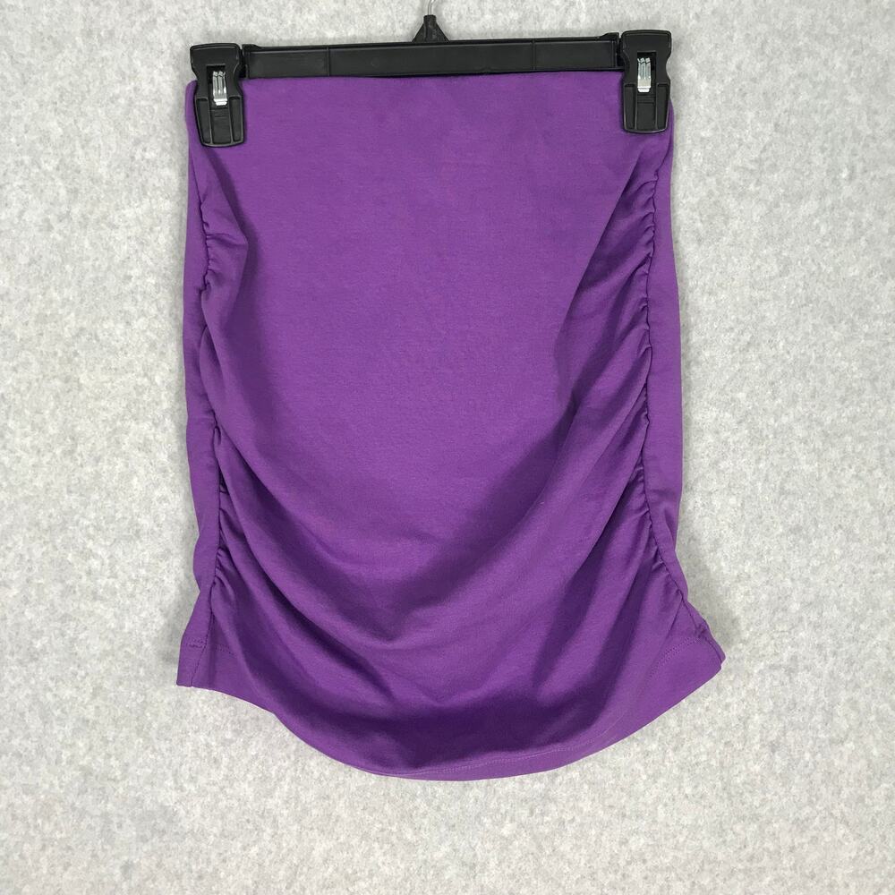 ZARA Skirt Womens Small Purple Mini Ruched‎ Tight Jersey Stretch Basic Short